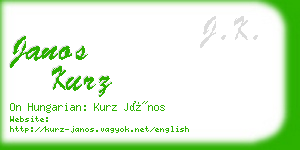 janos kurz business card